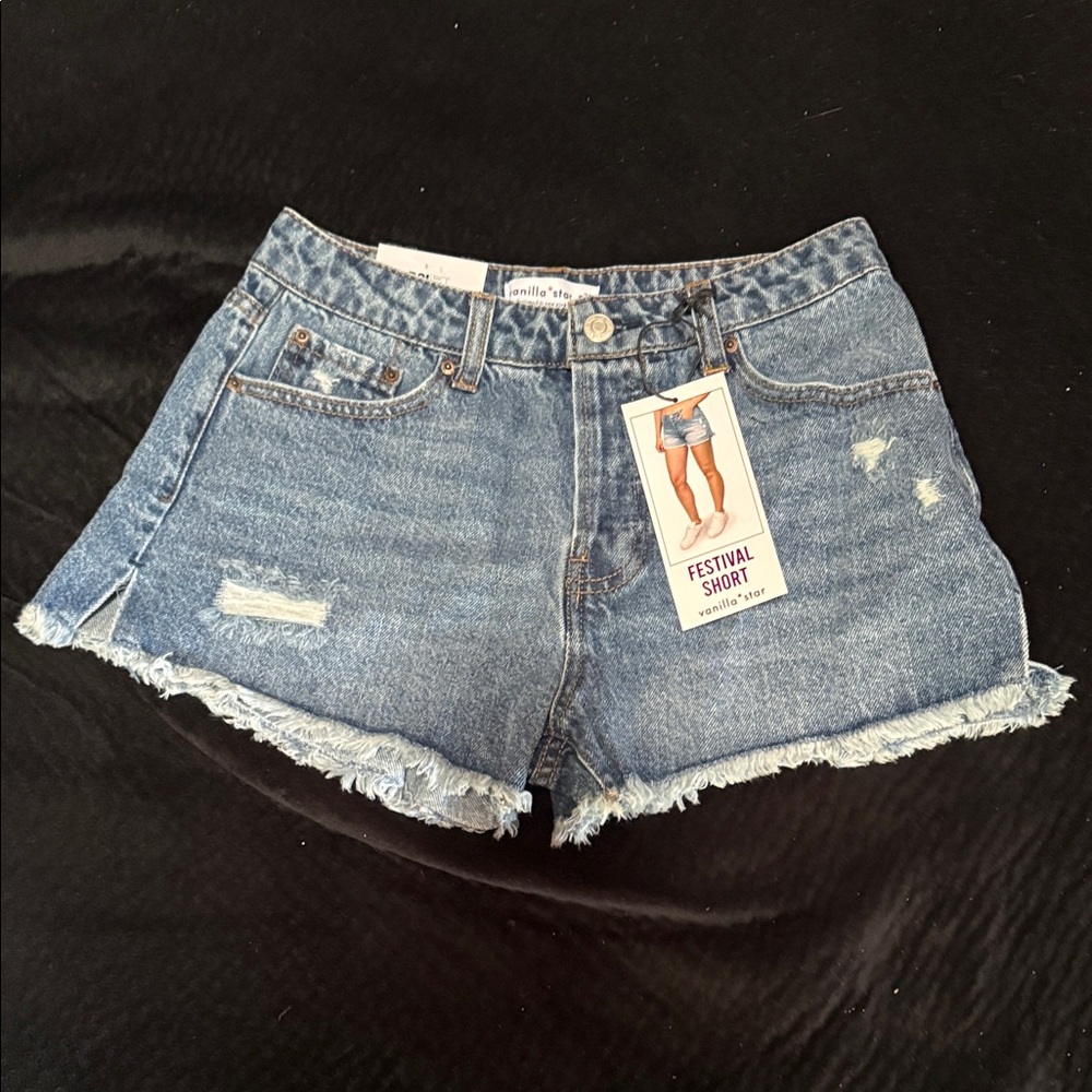 Vanilla Star Distressed Denim Shorts